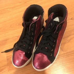 Pink glitter sneakers